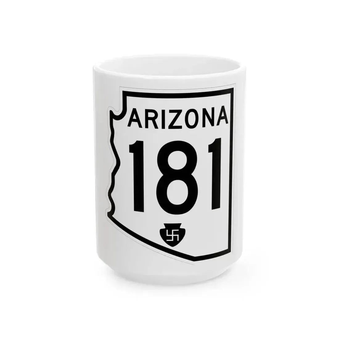 Arizona 181 1956 (Arizona) (Road Sign) White Coffee Mug 15oz - Go Mug Yourself