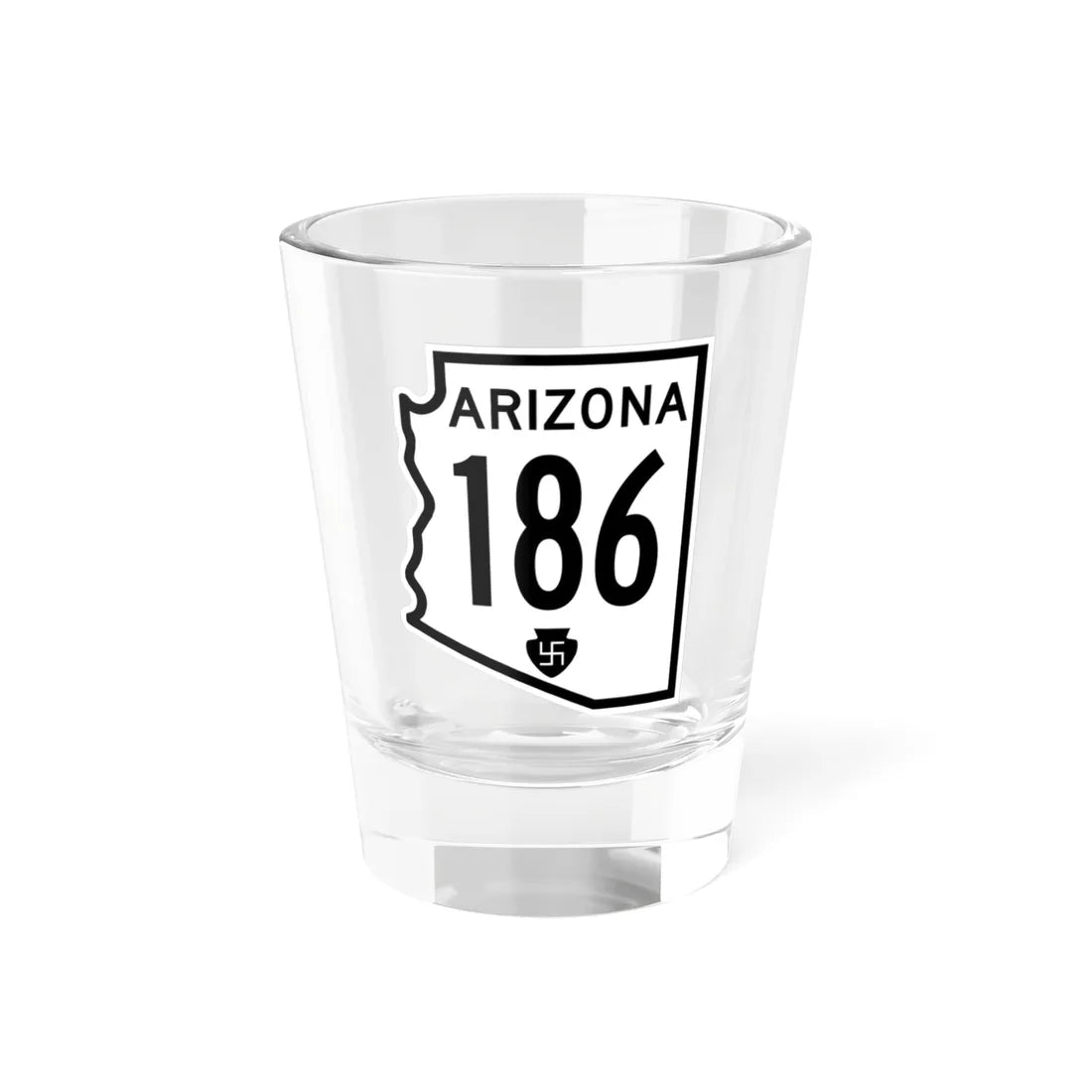 Arizona 186 1956 (Arizona) (Road Sign) Shot Glass 1.5oz 1.5oz - Go Mug Yourself