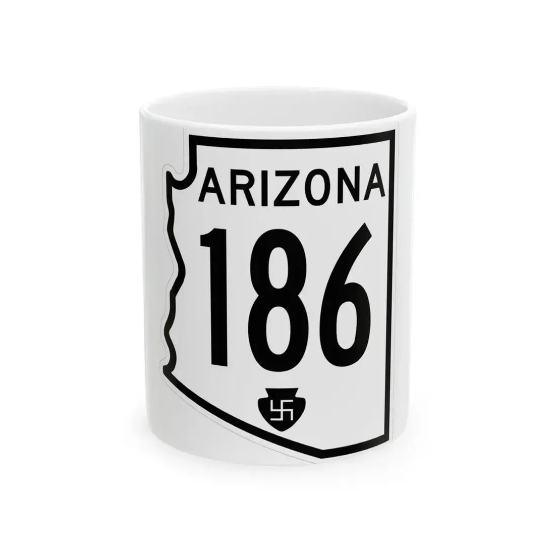 Arizona 186 1956 (Arizona) (Road Sign) White Coffee Mug 11oz - Go Mug Yourself