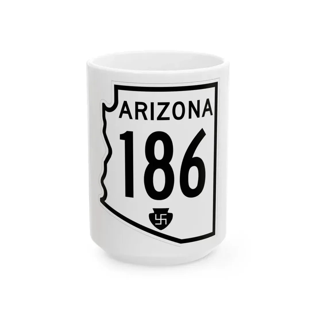 Arizona 186 1956 (Arizona) (Road Sign) White Coffee Mug 15oz - Go Mug Yourself