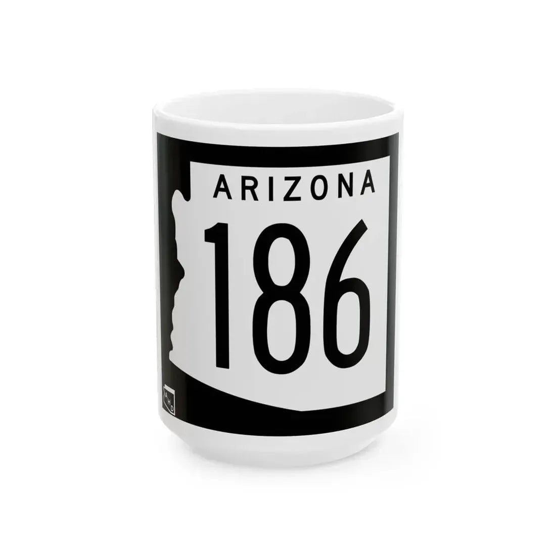 Arizona 186 1963 (Arizona) (Road Sign) White Coffee Mug 15oz - Go Mug Yourself