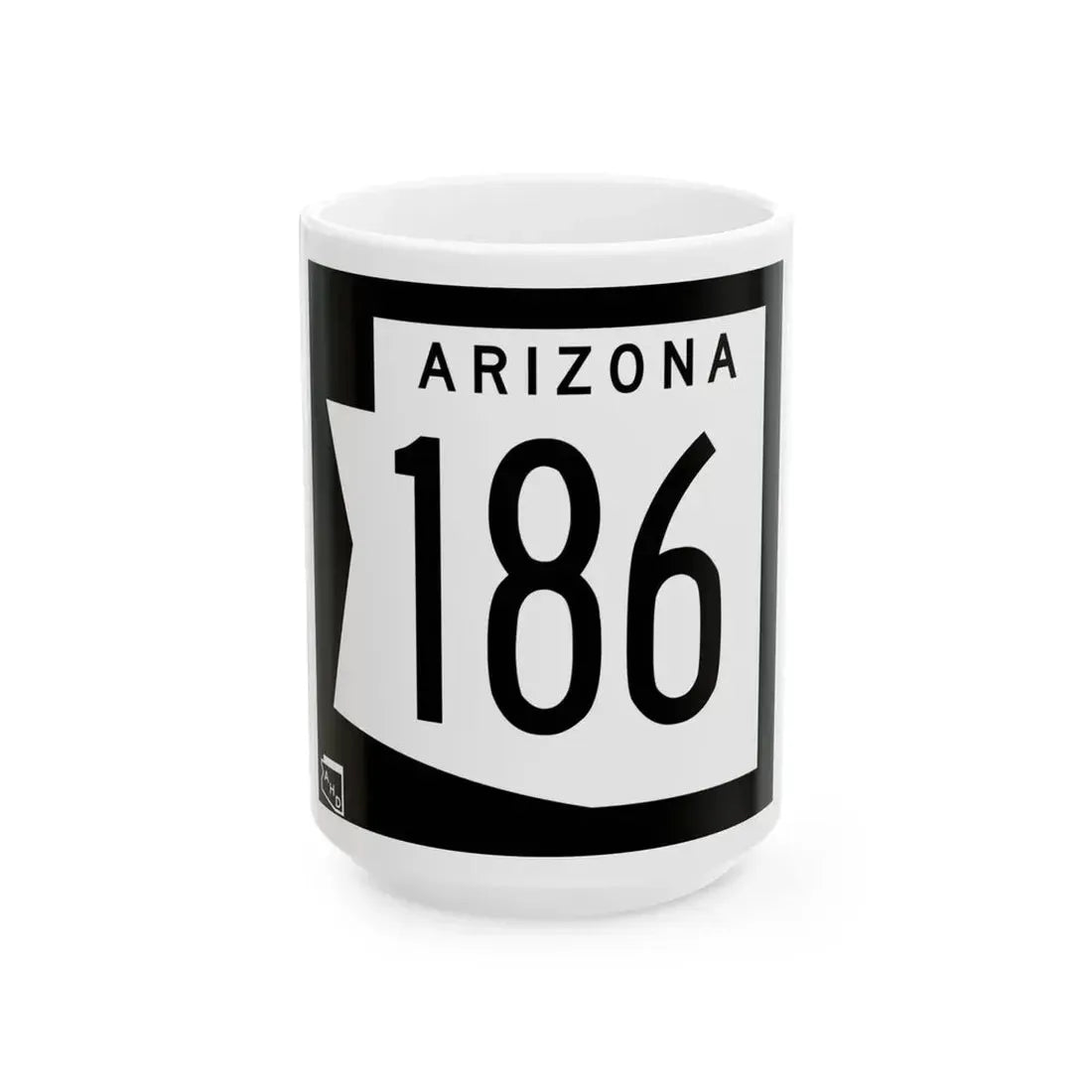 Arizona 186 1973 (Arizona) (Road Sign) White Coffee Mug 15oz - Go Mug Yourself
