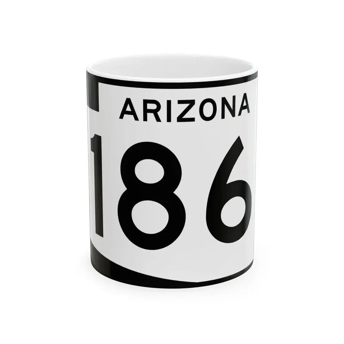 Arizona 186 (Arizona) (Road Sign) White Coffee Mug 11oz - Go Mug Yourself