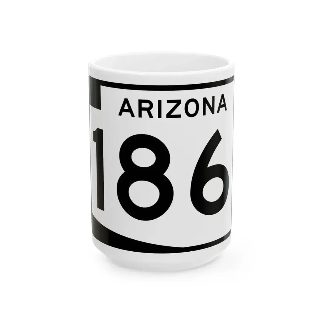 Arizona 186 (Arizona) (Road Sign) White Coffee Mug 15oz - Go Mug Yourself