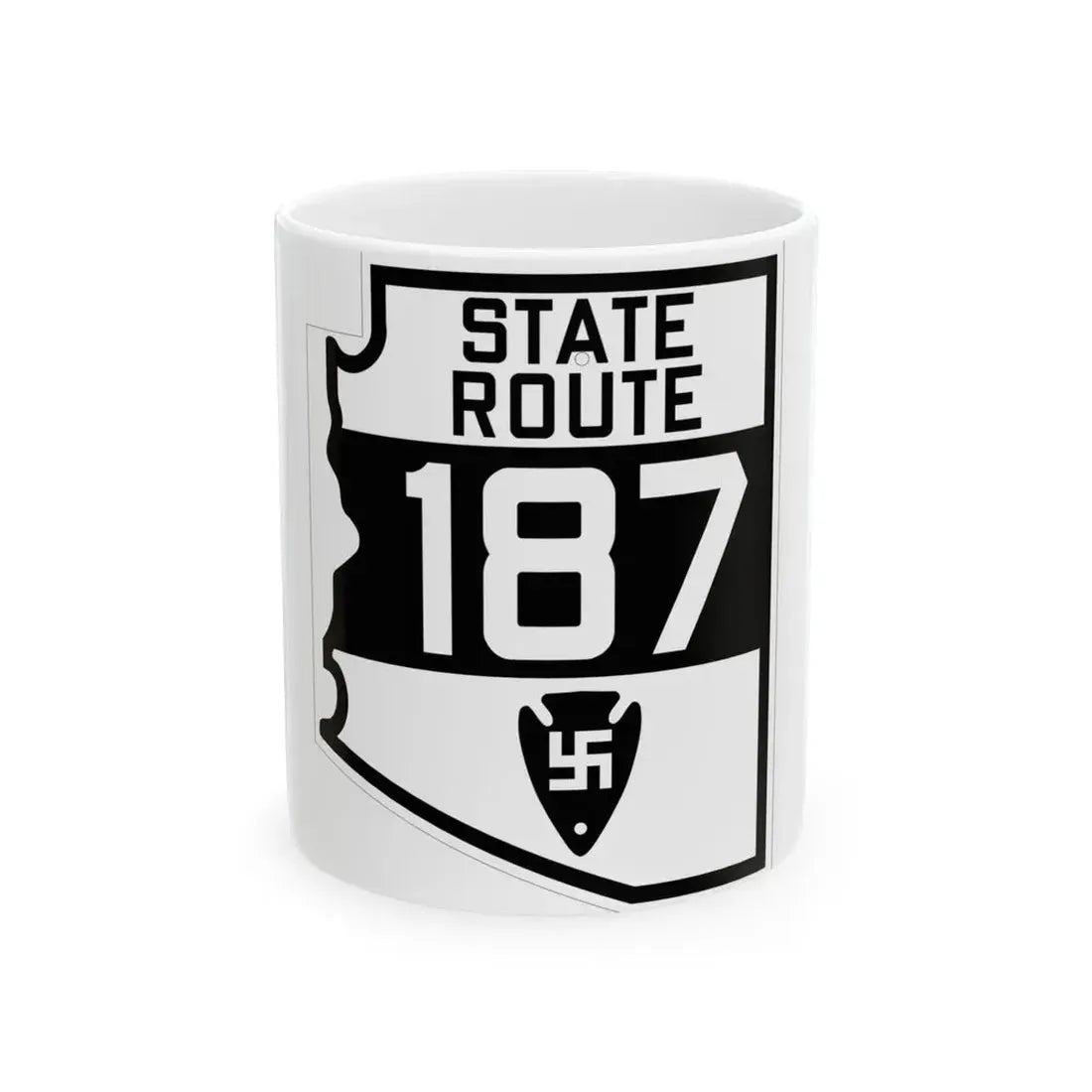 Arizona 187 1927 (Arizona) (Road Sign) White Coffee Mug 11oz - Go Mug Yourself
