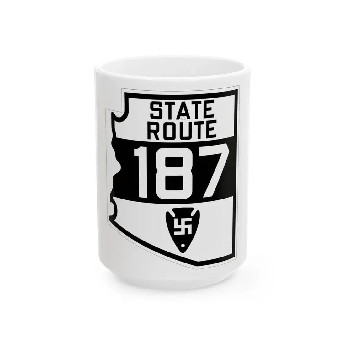 Arizona 187 1927 (Arizona) (Road Sign) White Coffee Mug 15oz - Go Mug Yourself
