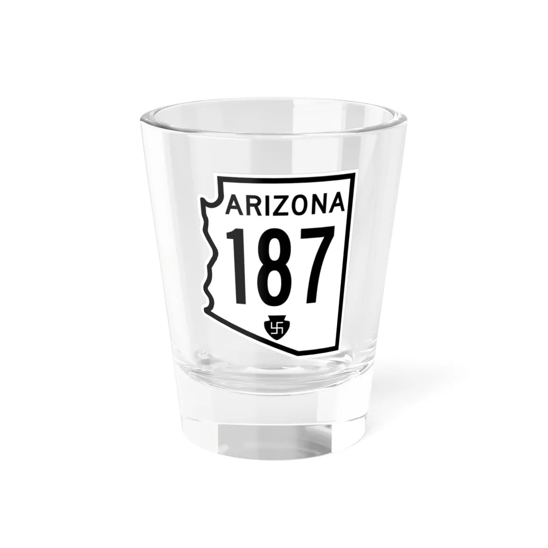 Arizona 187 1956 (Arizona) (Road Sign) Shot Glass 1.5oz 1.5oz - Go Mug Yourself