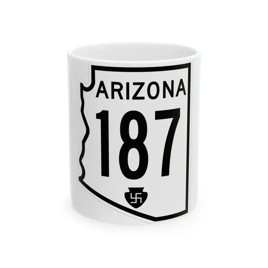 Arizona 187 1956 (Arizona) (Road Sign) White Coffee Mug 11oz - Go Mug Yourself
