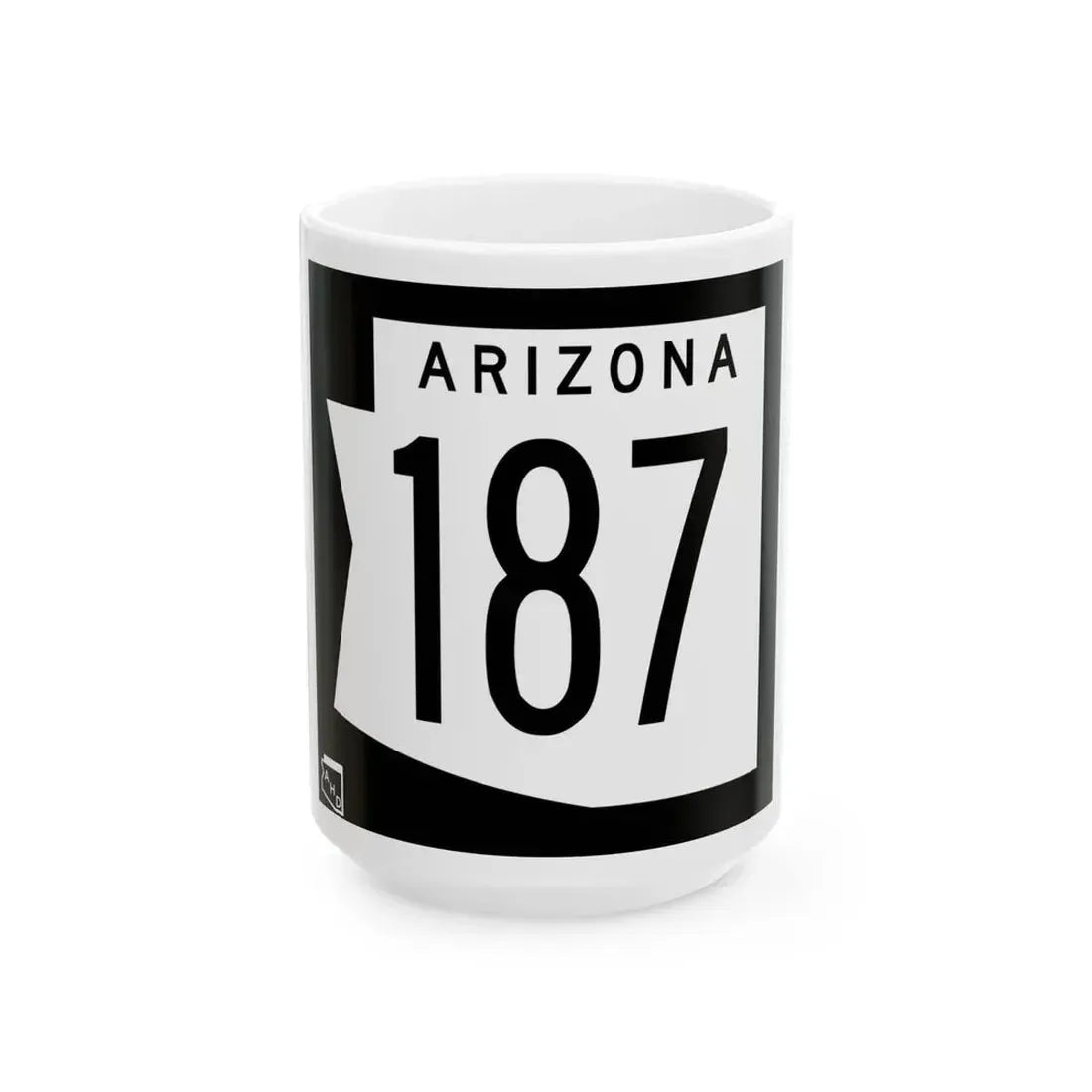 Arizona 187 1973 (Arizona) (Road Sign) White Coffee Mug 15oz - Go Mug Yourself
