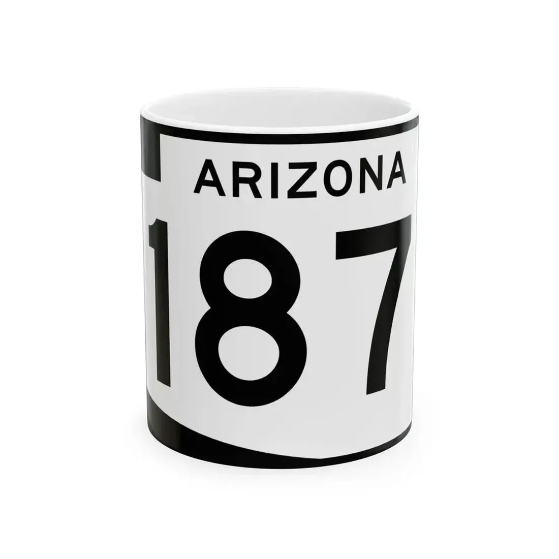 Arizona 187 (Arizona) (Road Sign) White Coffee Mug 11oz - Go Mug Yourself