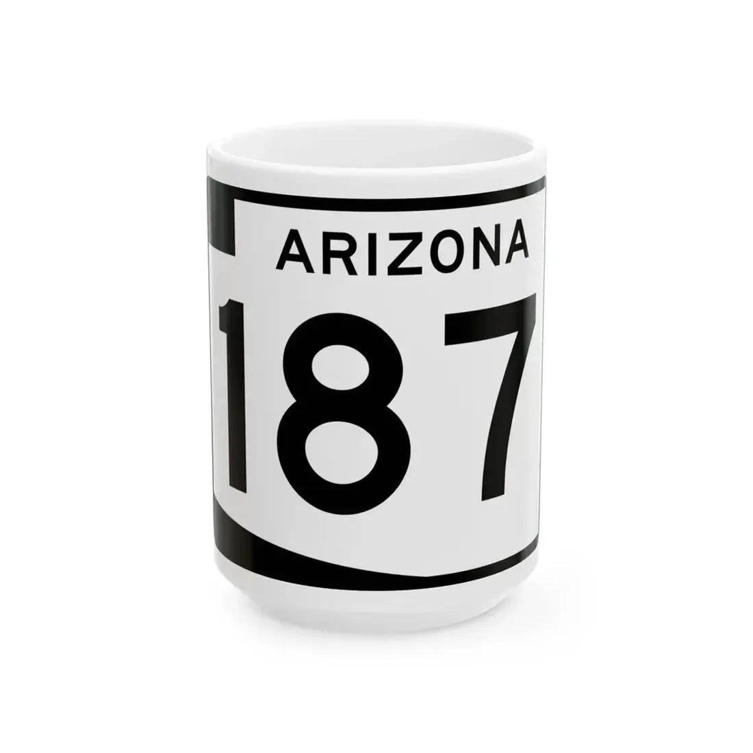 Arizona 187 (Arizona) (Road Sign) White Coffee Mug 15oz - Go Mug Yourself