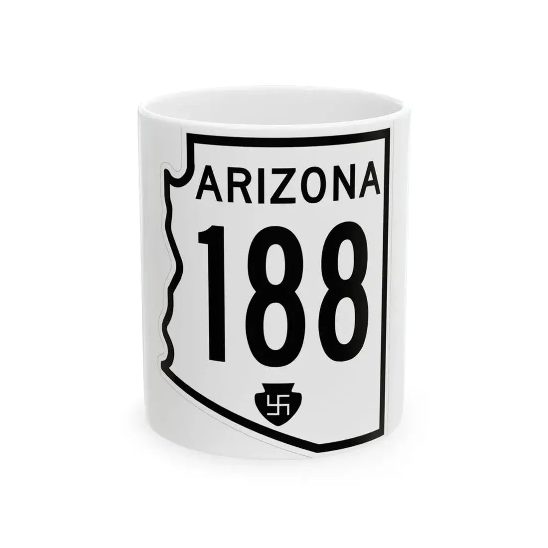 Arizona 188 1956 (Arizona) (Road Sign) White Coffee Mug 11oz - Go Mug Yourself