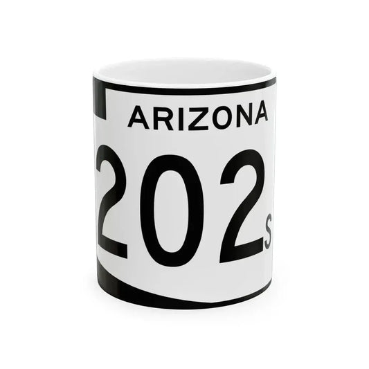 Arizona 202S (Arizona) (Road Sign) White Coffee Mug 11oz - Go Mug Yourself