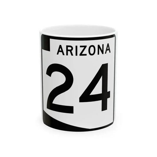 Arizona 24 (Arizona) (Road Sign) White Coffee Mug 11oz - Go Mug Yourself