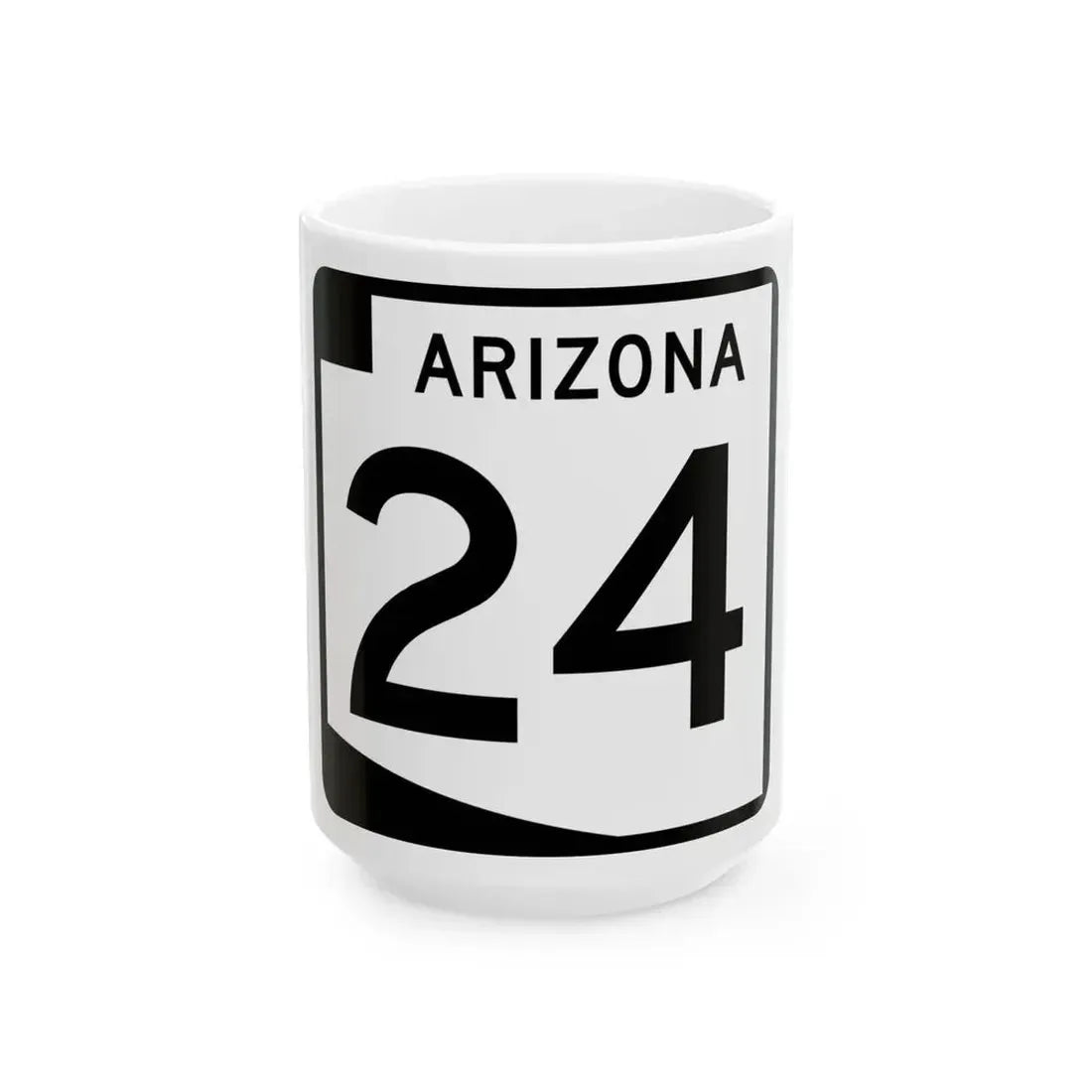 Arizona 24 (Arizona) (Road Sign) White Coffee Mug 15oz - Go Mug Yourself