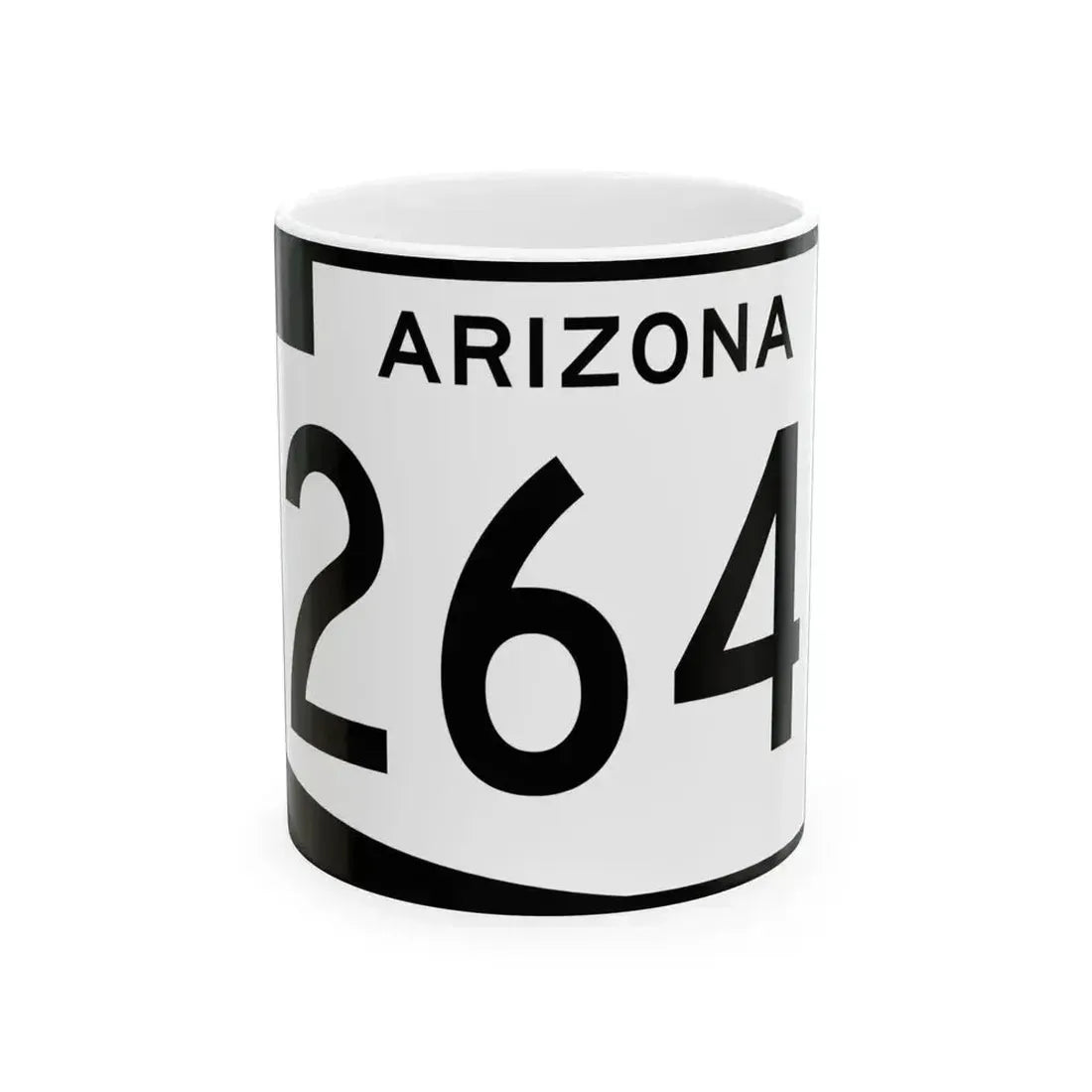 Arizona 264 (Arizona) (Road Sign) White Coffee Mug 11oz - Go Mug Yourself