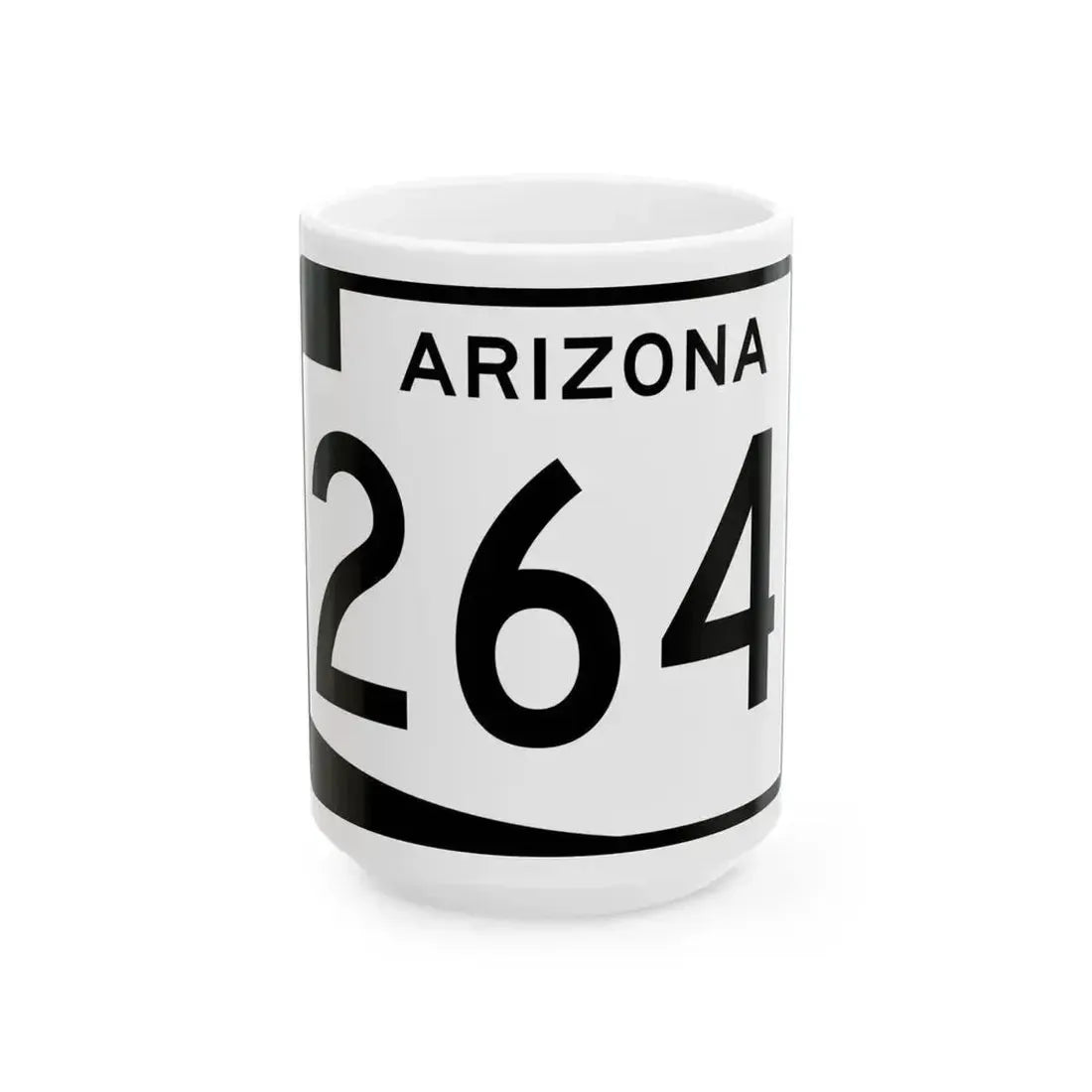 Arizona 264 (Arizona) (Road Sign) White Coffee Mug 15oz - Go Mug Yourself