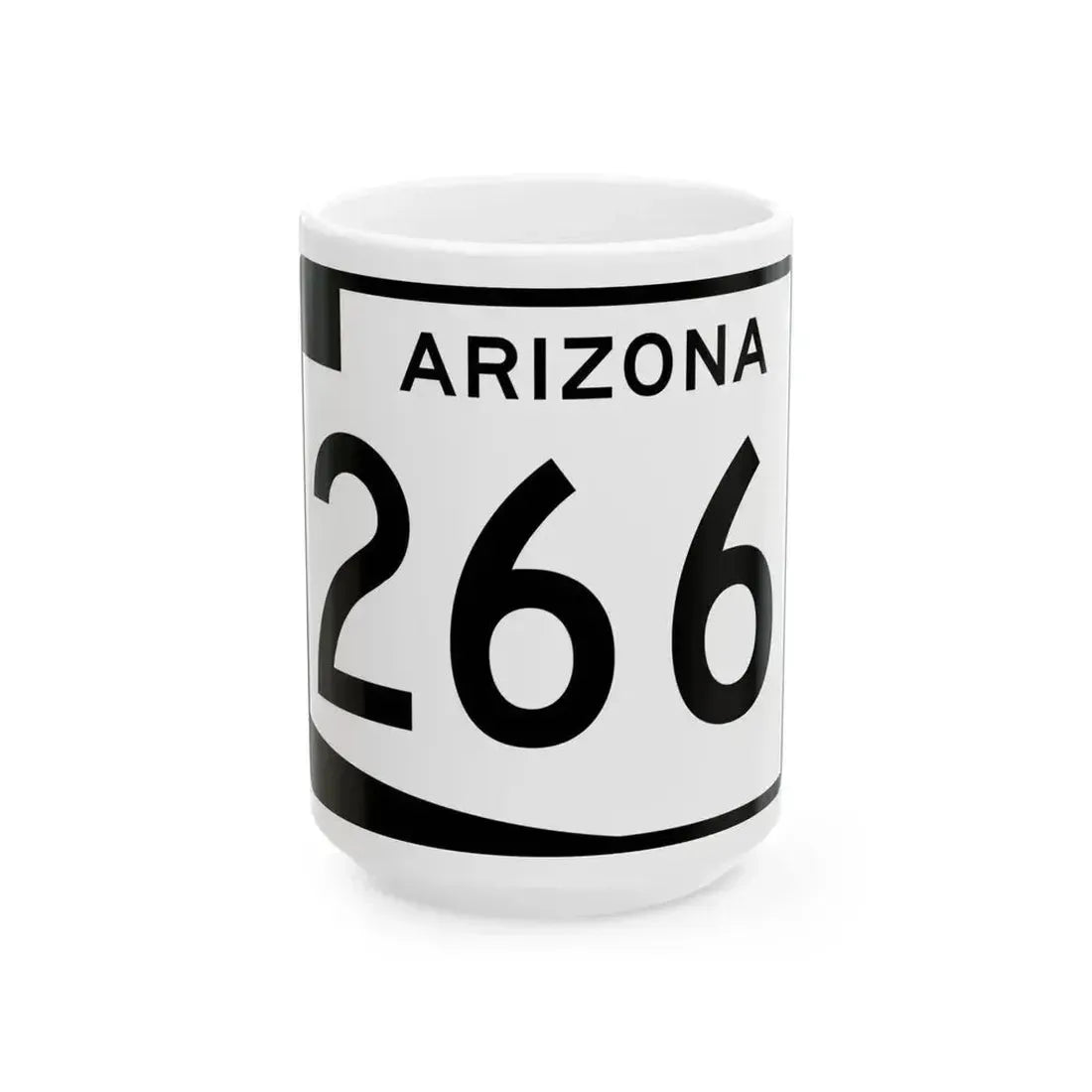 Arizona 266 (Arizona) (Road Sign) White Coffee Mug 15oz - Go Mug Yourself