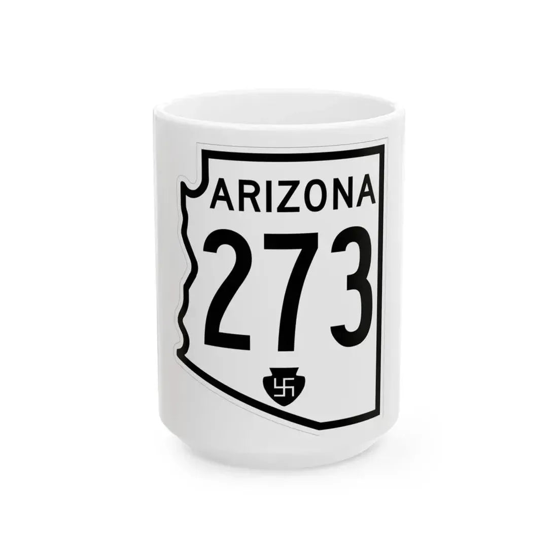 Arizona 273 1956 (Arizona) (Road Sign) White Coffee Mug 15oz - Go Mug Yourself