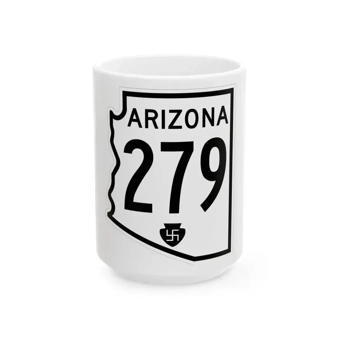 Arizona 279 1956 (Arizona) (Road Sign) White Coffee Mug 15oz - Go Mug Yourself
