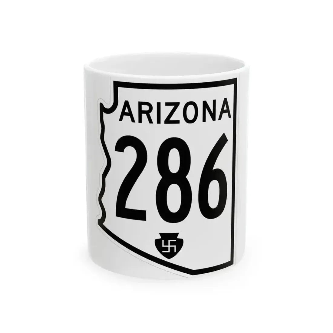 Arizona 286 1956 (Arizona) (Road Sign) White Coffee Mug 11oz - Go Mug Yourself