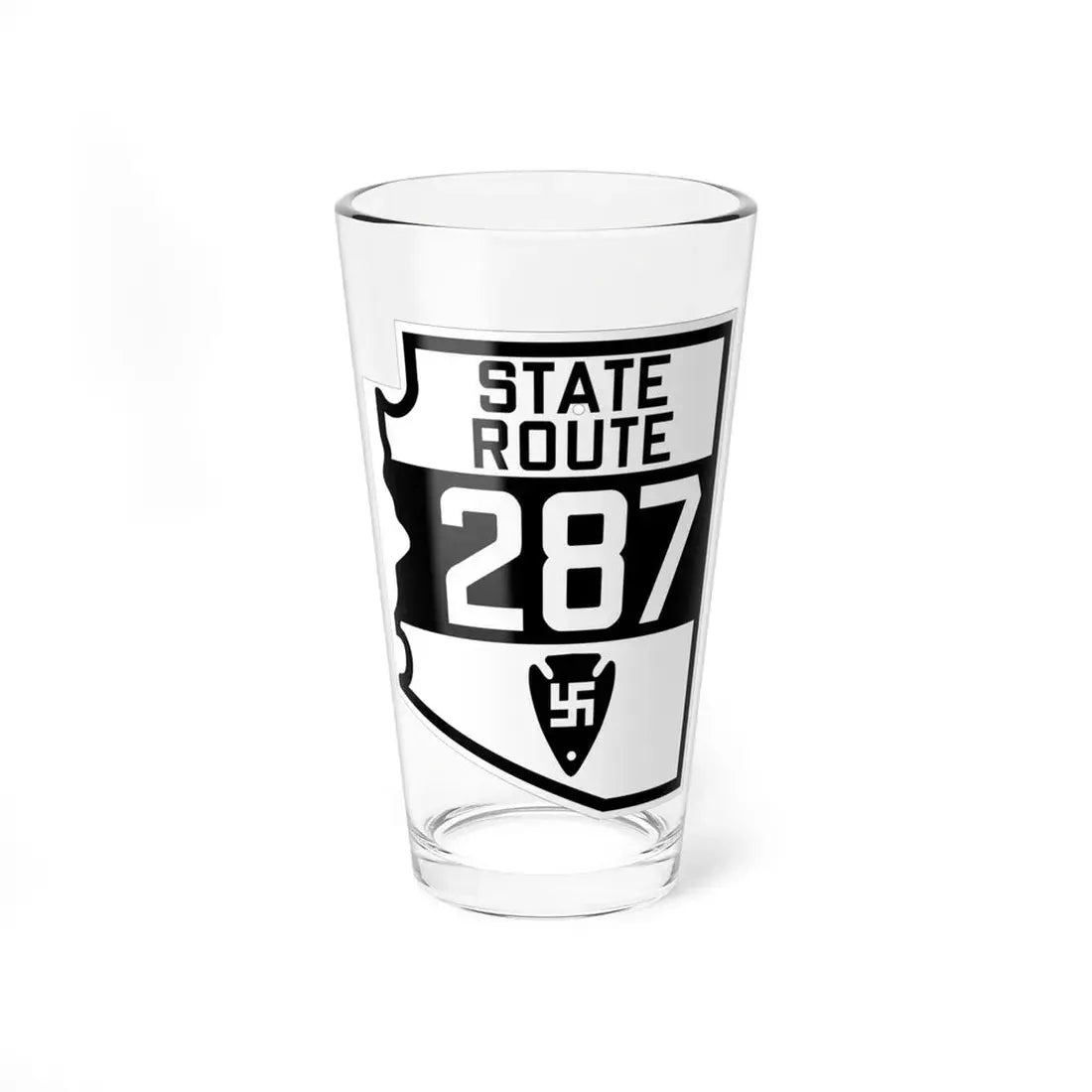 Arizona 287 1927 (Arizona) (Road Sign) Pint Glss 16oz 16oz - Go Mug Yourself
