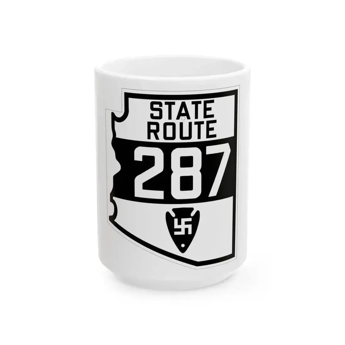 Arizona 287 1927 (Arizona) (Road Sign) White Coffee Mug 15oz - Go Mug Yourself