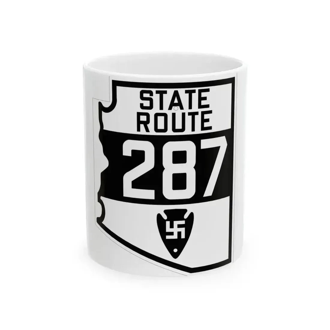 Arizona 287 1927 (Arizona) (Road Sign) White Coffee Mug - Go Mug Yourself