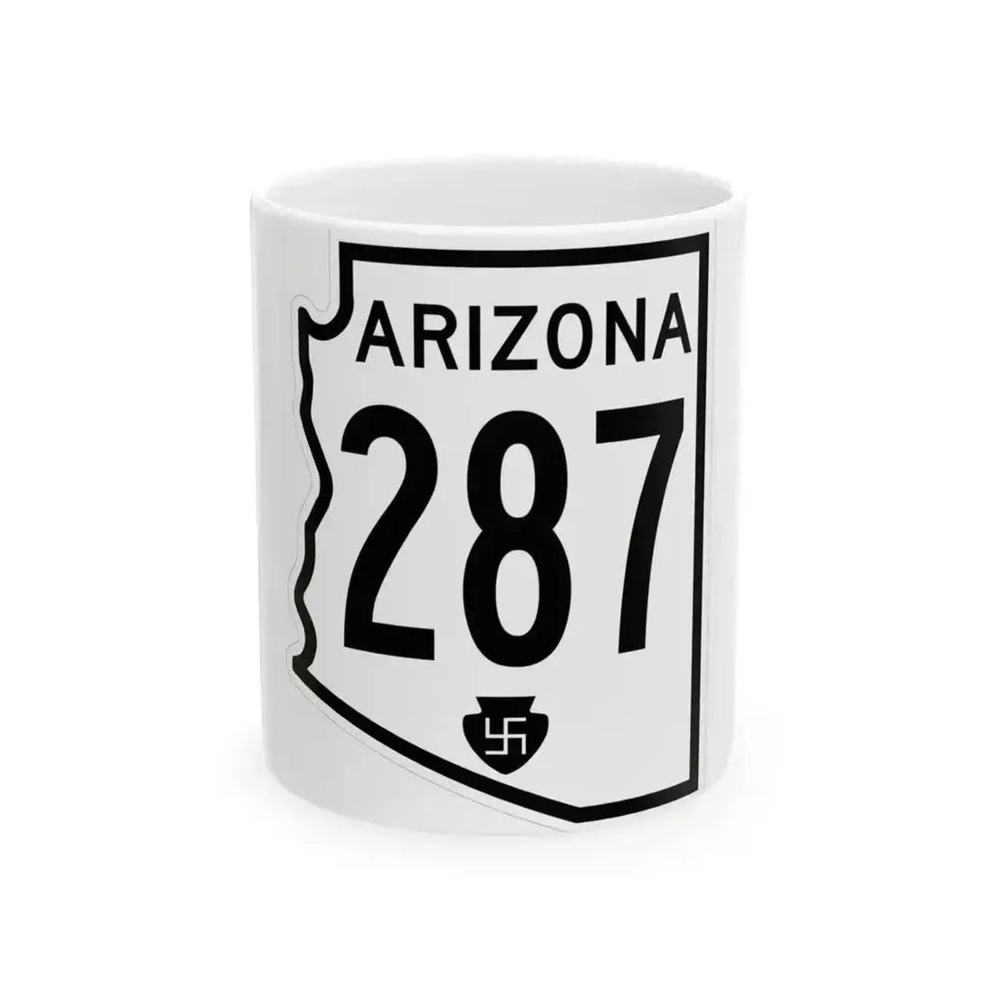 Arizona 287 1956 (Arizona) (Road Sign) White Coffee Mug 11oz - Go Mug Yourself