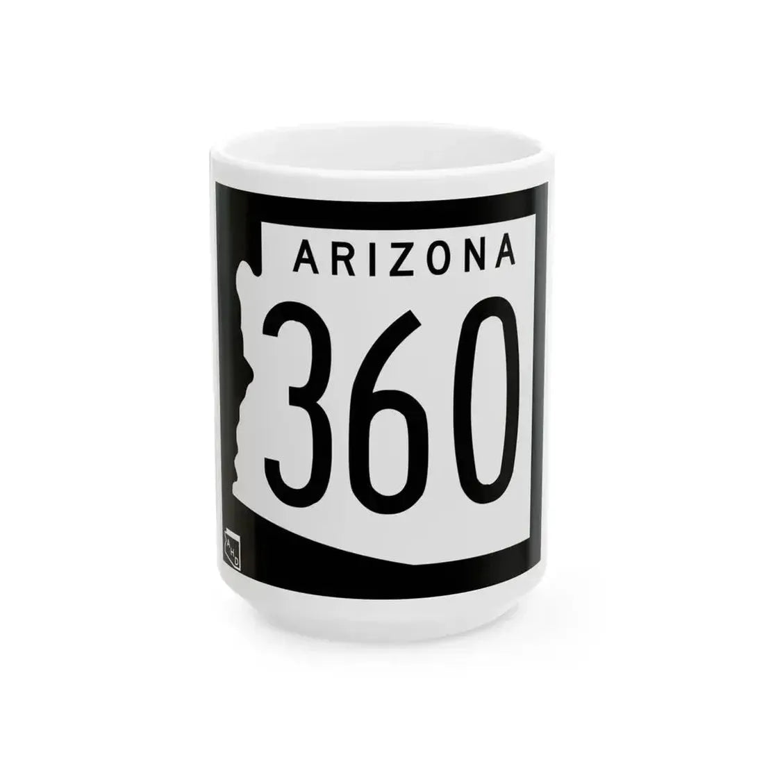 Arizona 360 1963 (Arizona) (Road Sign) White Coffee Mug 15oz - Go Mug Yourself