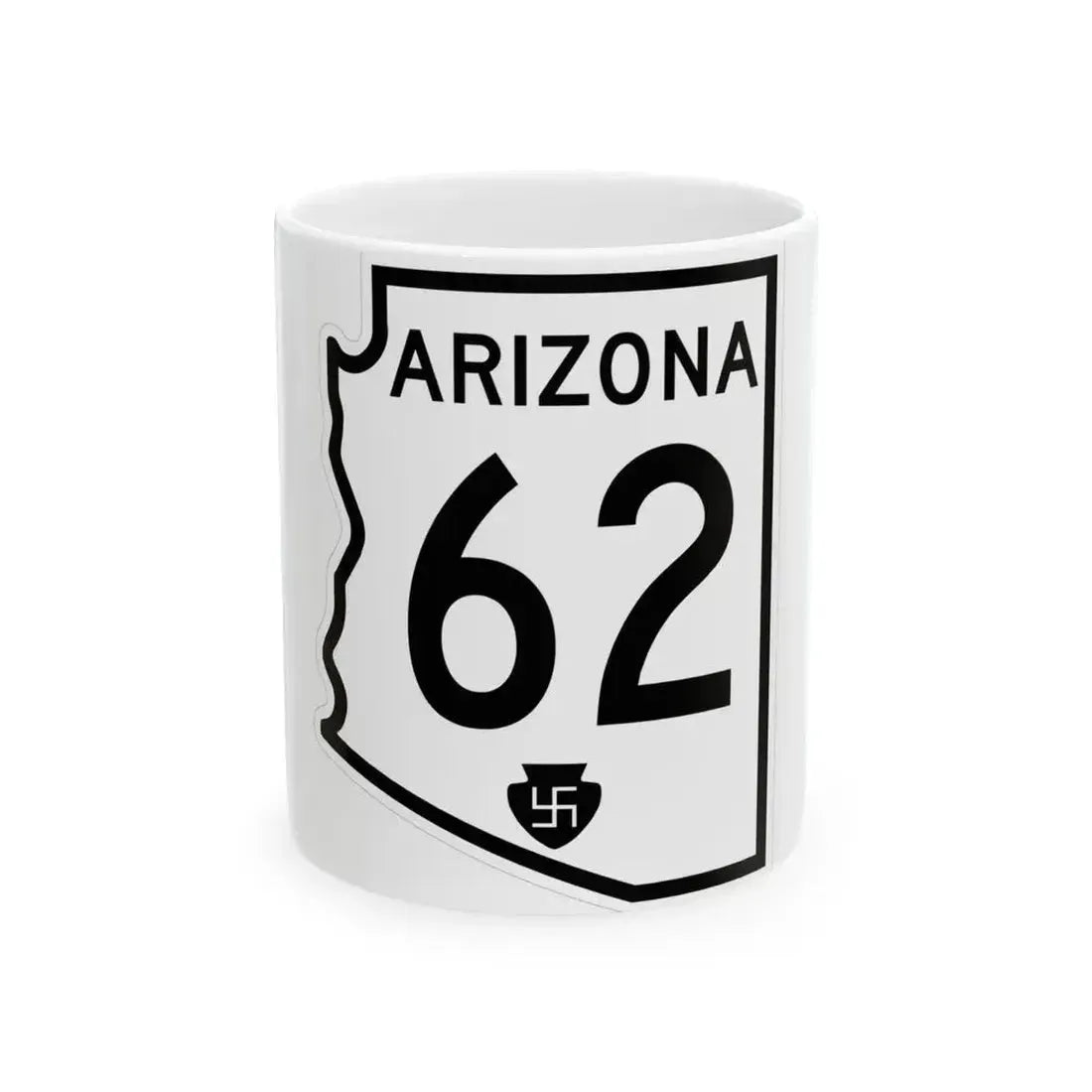 Arizona 62 1956 (Arizona) (Road Sign) White Coffee Mug 11oz - Go Mug Yourself