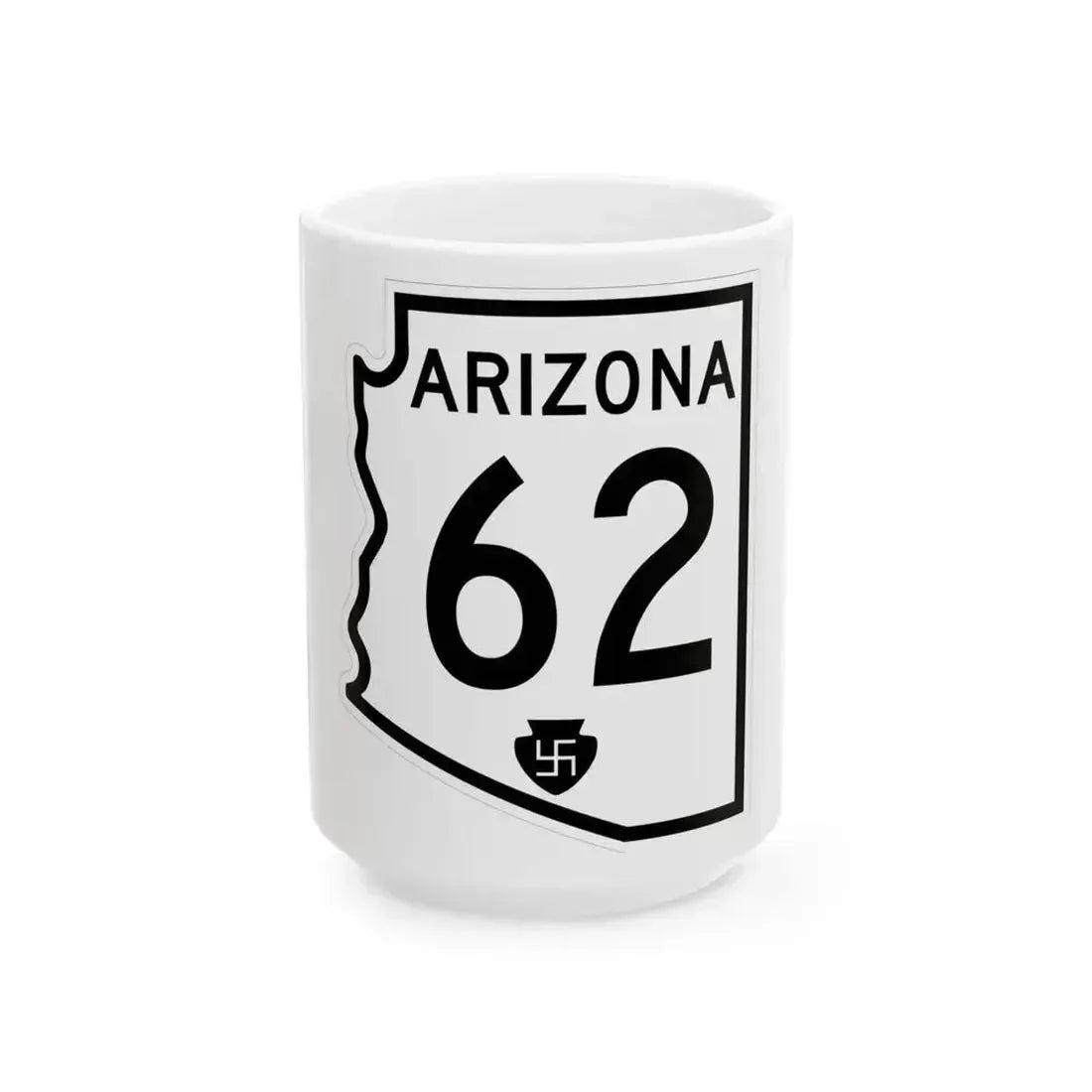 Arizona 62 1956 (Arizona) (Road Sign) White Coffee Mug 15oz - Go Mug Yourself