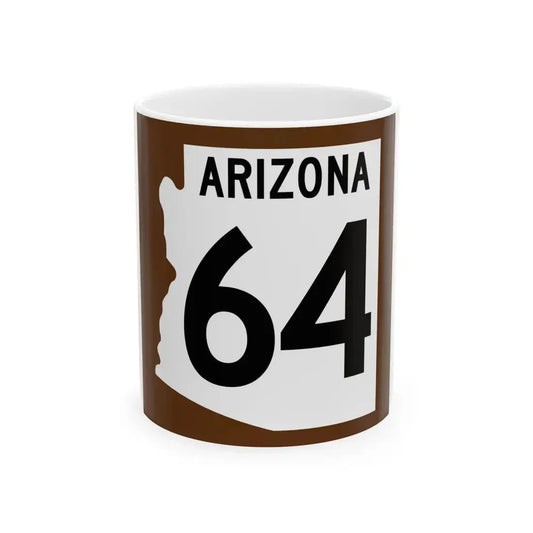 Arizona 64 1960 east (Arizona) (Road Sign) White Coffee Mug 11oz - Go Mug Yourself