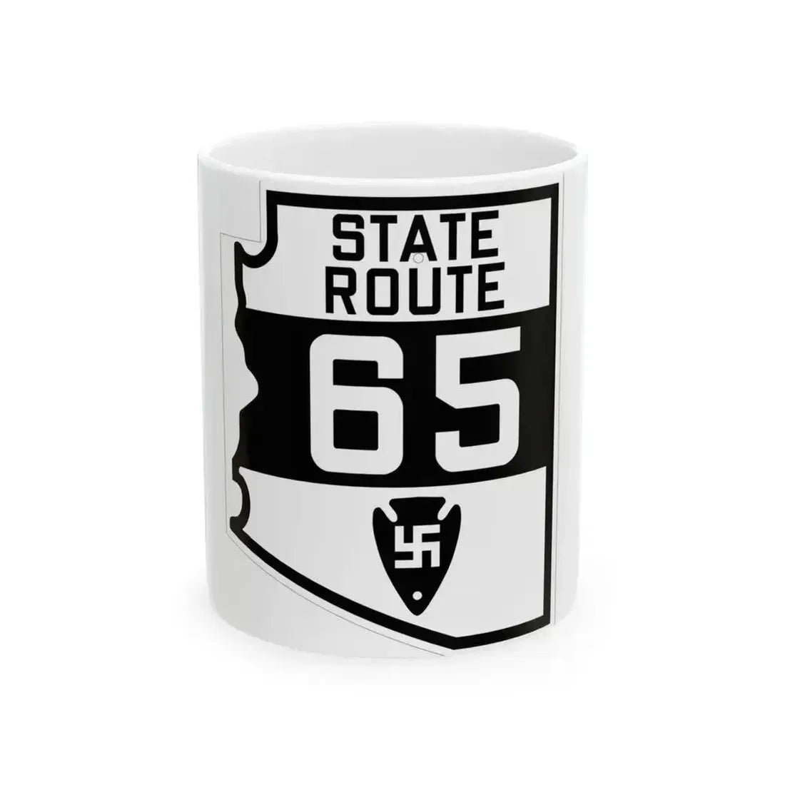 Arizona 65 1927 (Arizona) (Road Sign) White Coffee Mug 11oz - Go Mug Yourself