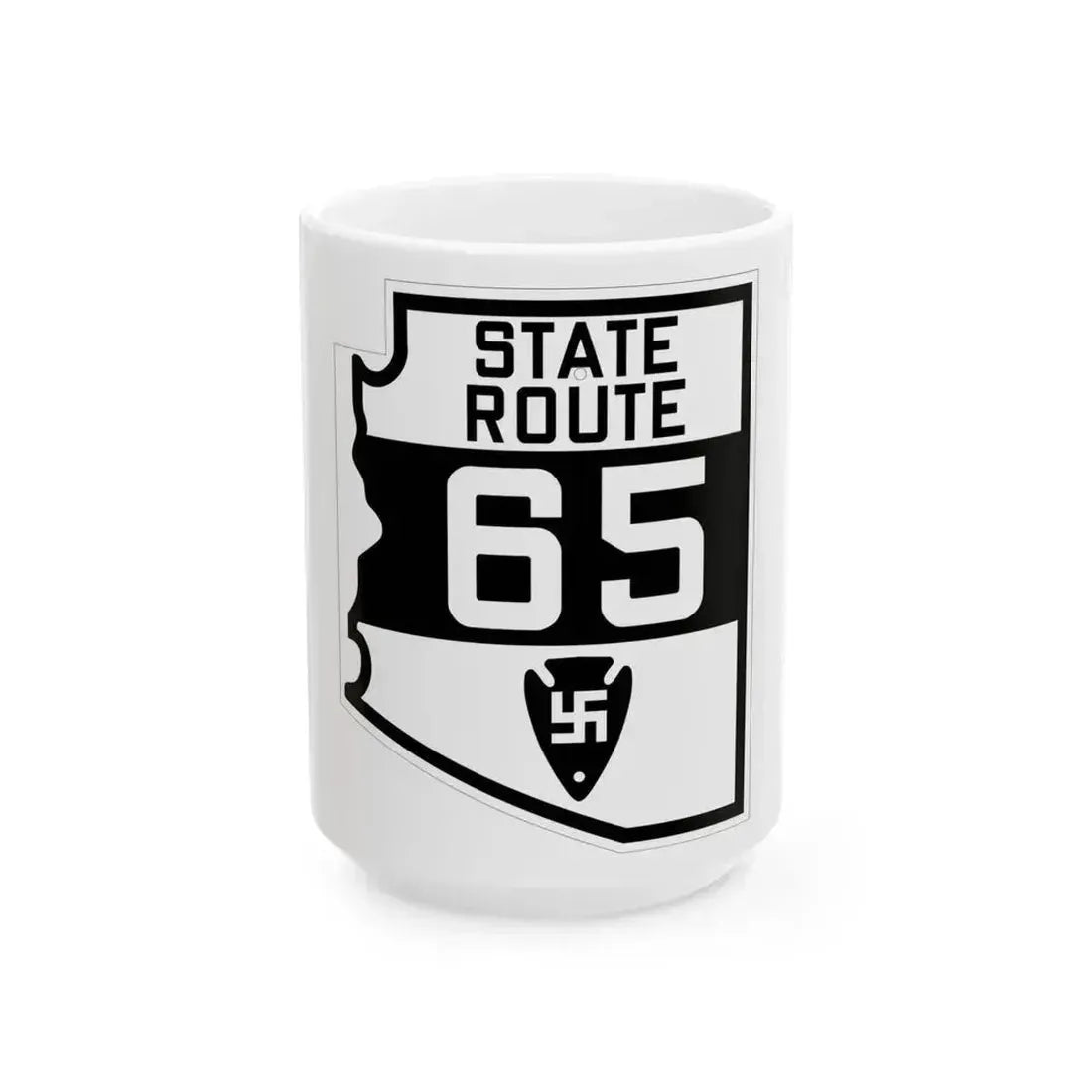 Arizona 65 1927 (Arizona) (Road Sign) White Coffee Mug 15oz - Go Mug Yourself