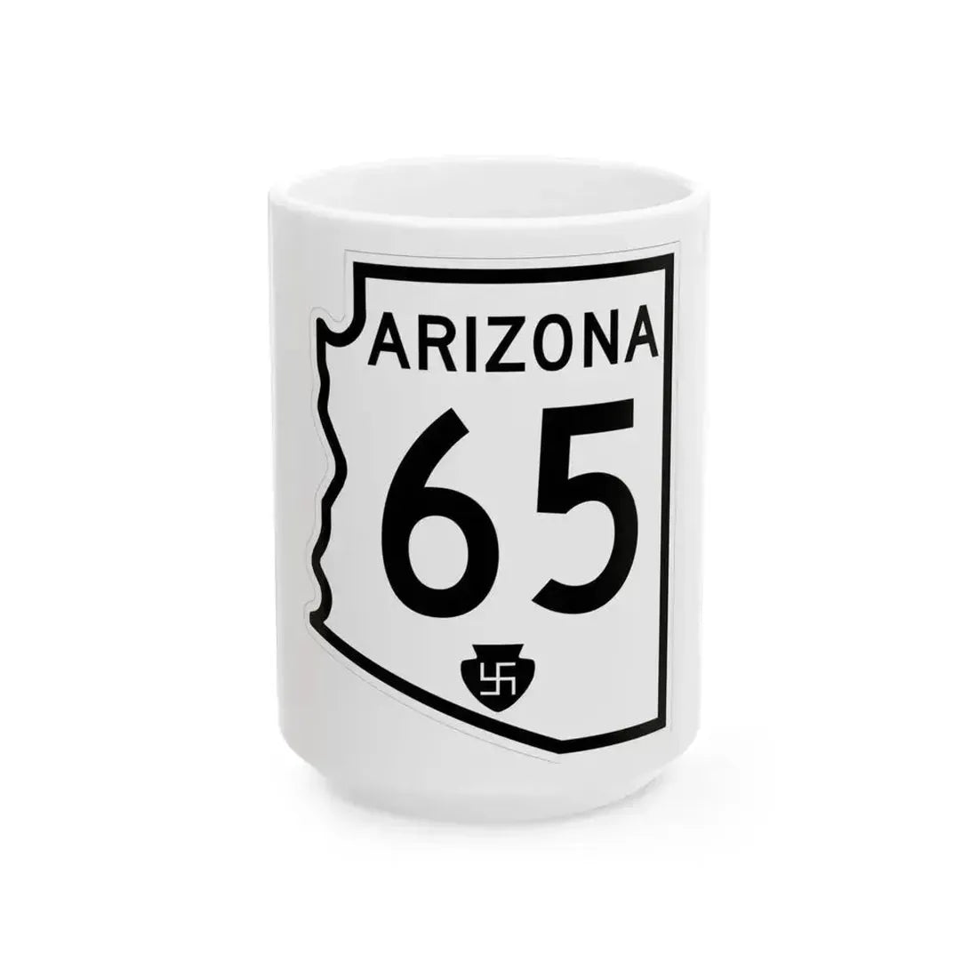 Arizona 65 1956 (Arizona) (Road Sign) White Coffee Mug 15oz - Go Mug Yourself