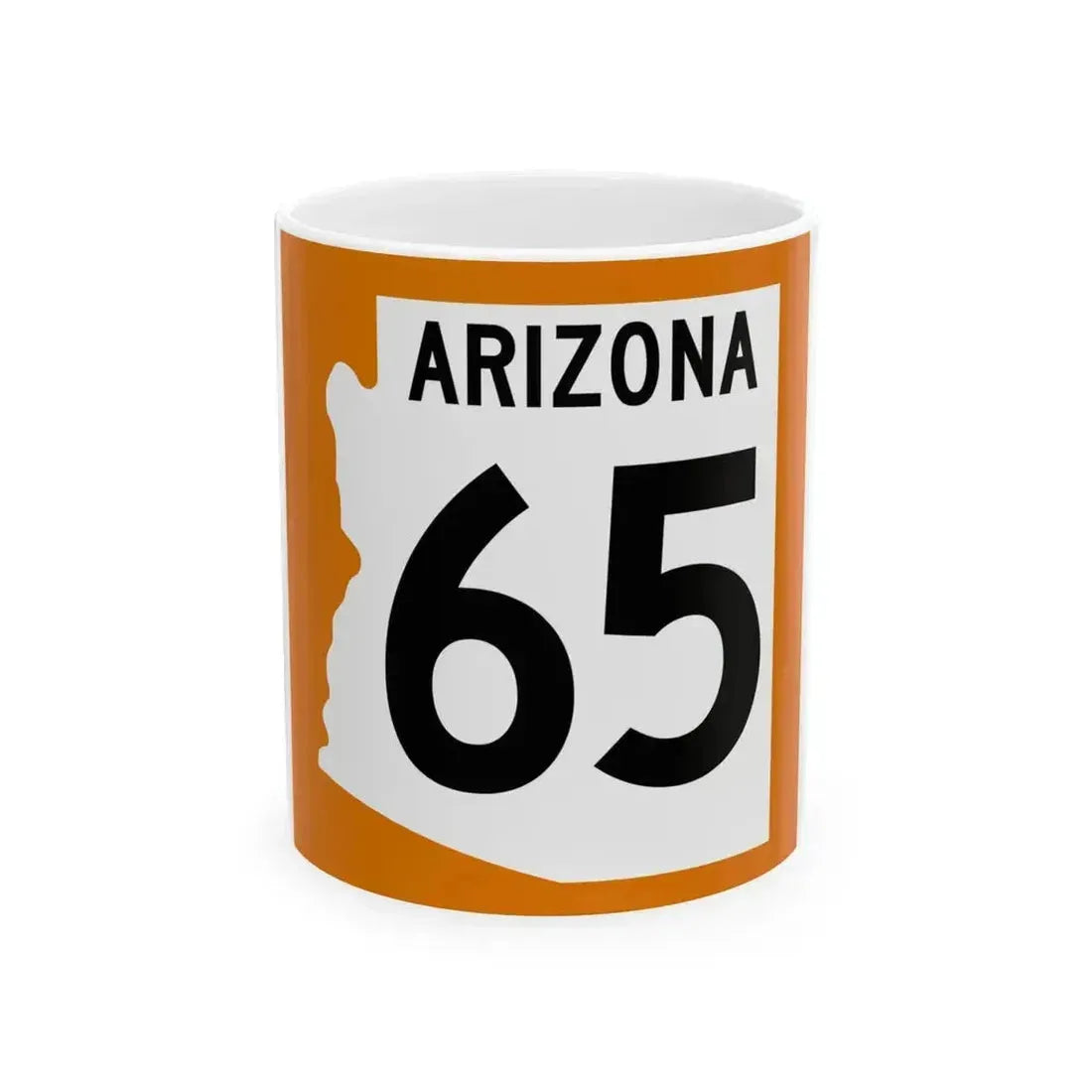 Arizona 65 1960 north (Arizona) (Road Sign) White Coffee Mug 11oz - Go Mug Yourself