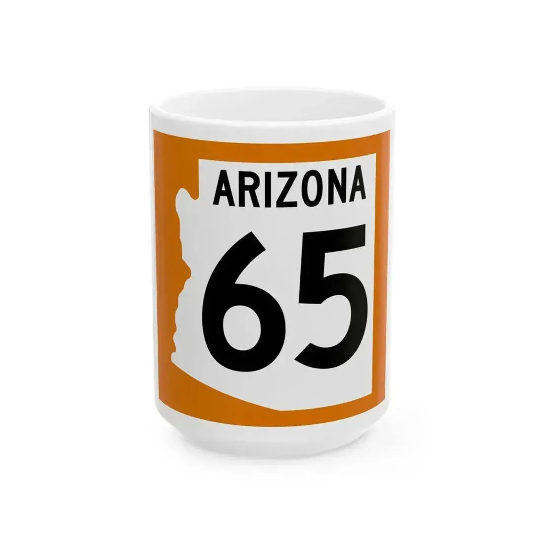 Arizona 65 1960 north (Arizona) (Road Sign) White Coffee Mug 15oz - Go Mug Yourself
