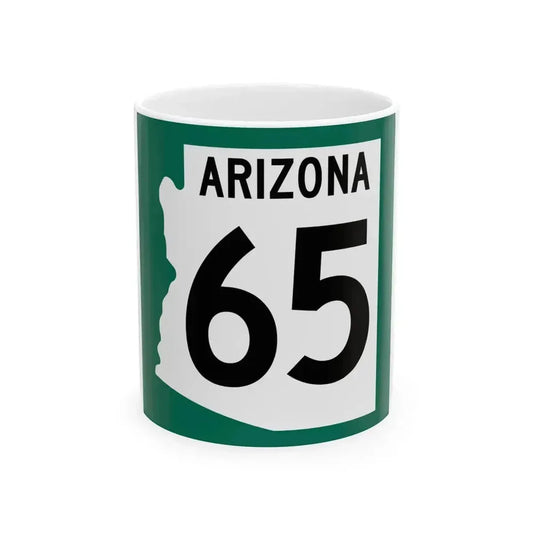 Arizona 65 1960 south (Arizona) (Road Sign) White Coffee Mug 11oz - Go Mug Yourself