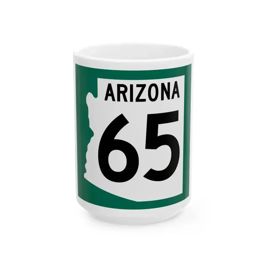 Arizona 65 1960 south (Arizona) (Road Sign) White Coffee Mug 15oz - Go Mug Yourself