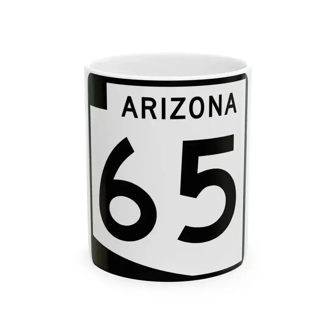 Arizona 65 (Arizona) (Road Sign) White Coffee Mug 11oz - Go Mug Yourself