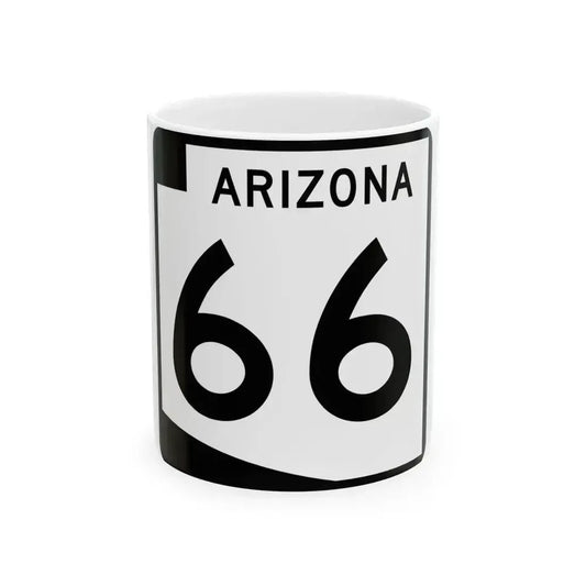 Arizona 66 (Arizona) (Road Sign) White Coffee Mug 11oz - Go Mug Yourself