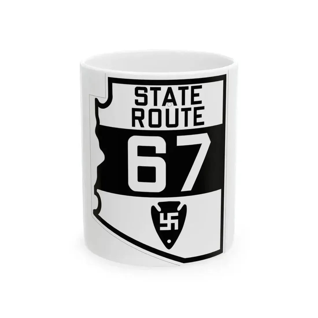 Arizona 67 1927 (Arizona) (Road Sign) White Coffee Mug 11oz - Go Mug Yourself