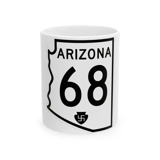 Arizona 68 1956 (Arizona) (Road Sign) White Coffee Mug 11oz - Go Mug Yourself
