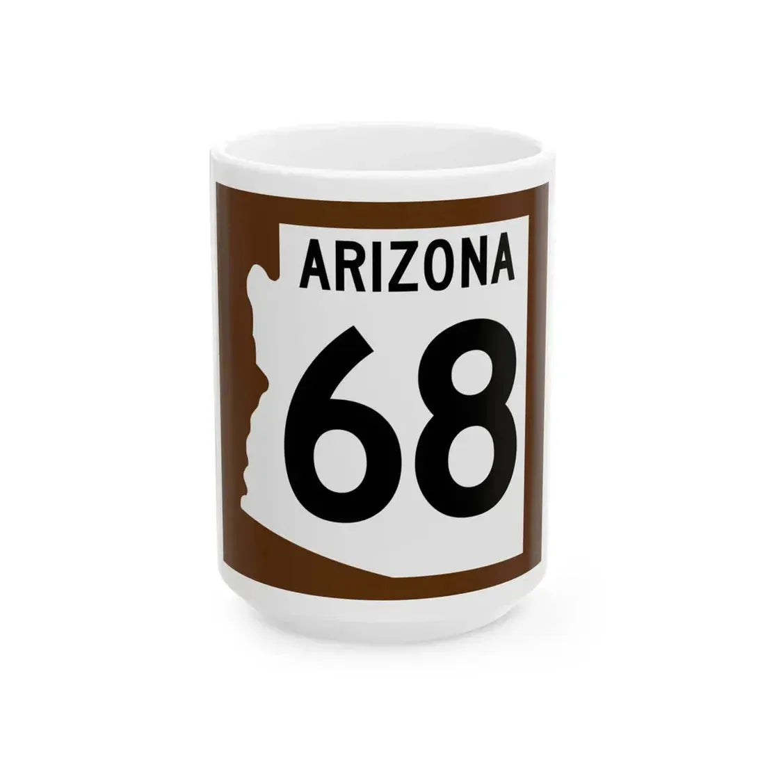 Arizona 68 1960 east (Arizona) (Road Sign) White Coffee Mug 15oz - Go Mug Yourself