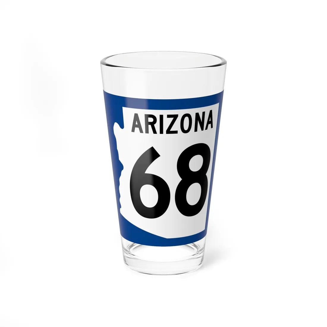 Arizona 68 1960 west (Arizona) (Road Sign) Pint Glss 16oz 16oz - Go Mug Yourself