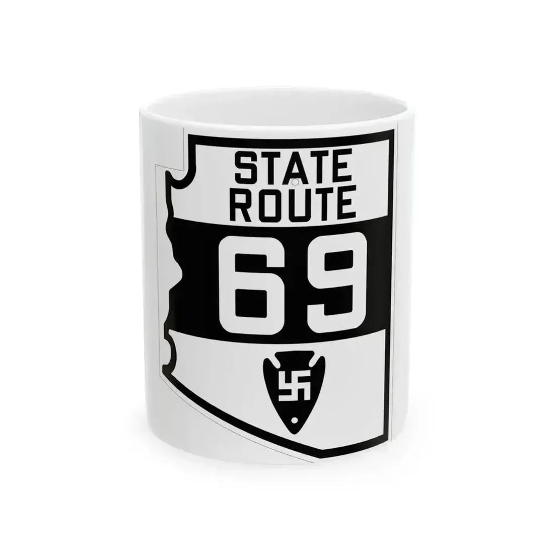 Arizona 69 1927 (Arizona) (Road Sign) White Coffee Mug 11oz - Go Mug Yourself