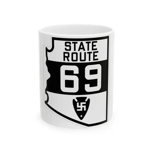 Arizona 69 1927 (Arizona) (Road Sign) White Coffee Mug 11oz - Go Mug Yourself