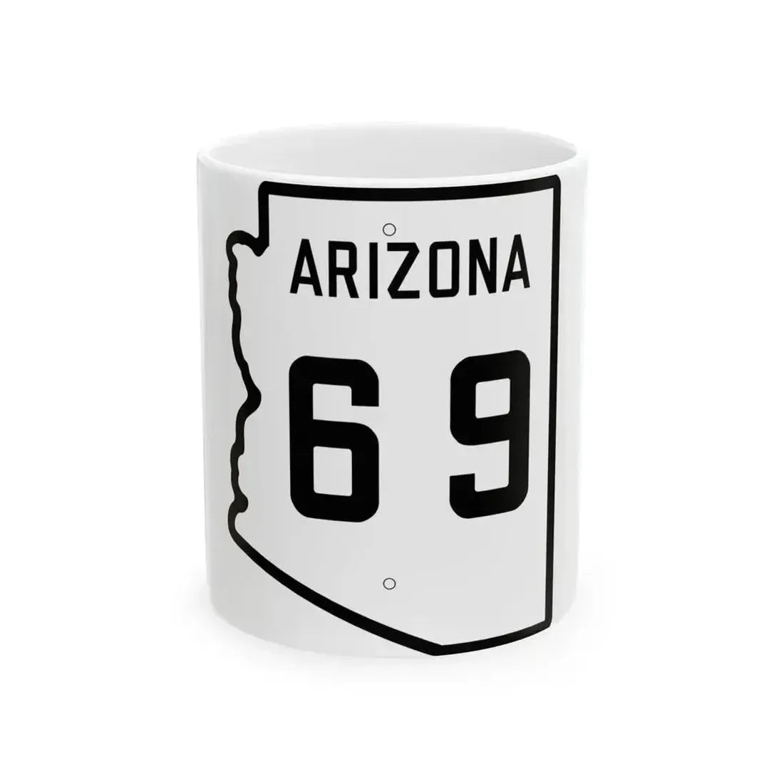 Arizona 69 1941 (Arizona) (Road Sign) White Coffee Mug 11oz - Go Mug Yourself