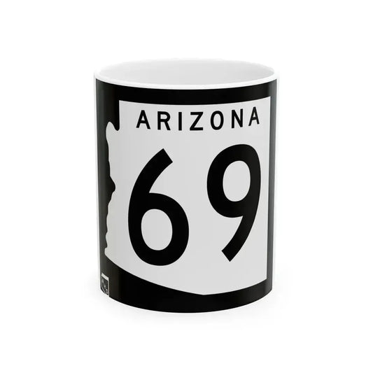 Arizona 69 1963 (Arizona) (Road Sign) White Coffee Mug 11oz - Go Mug Yourself